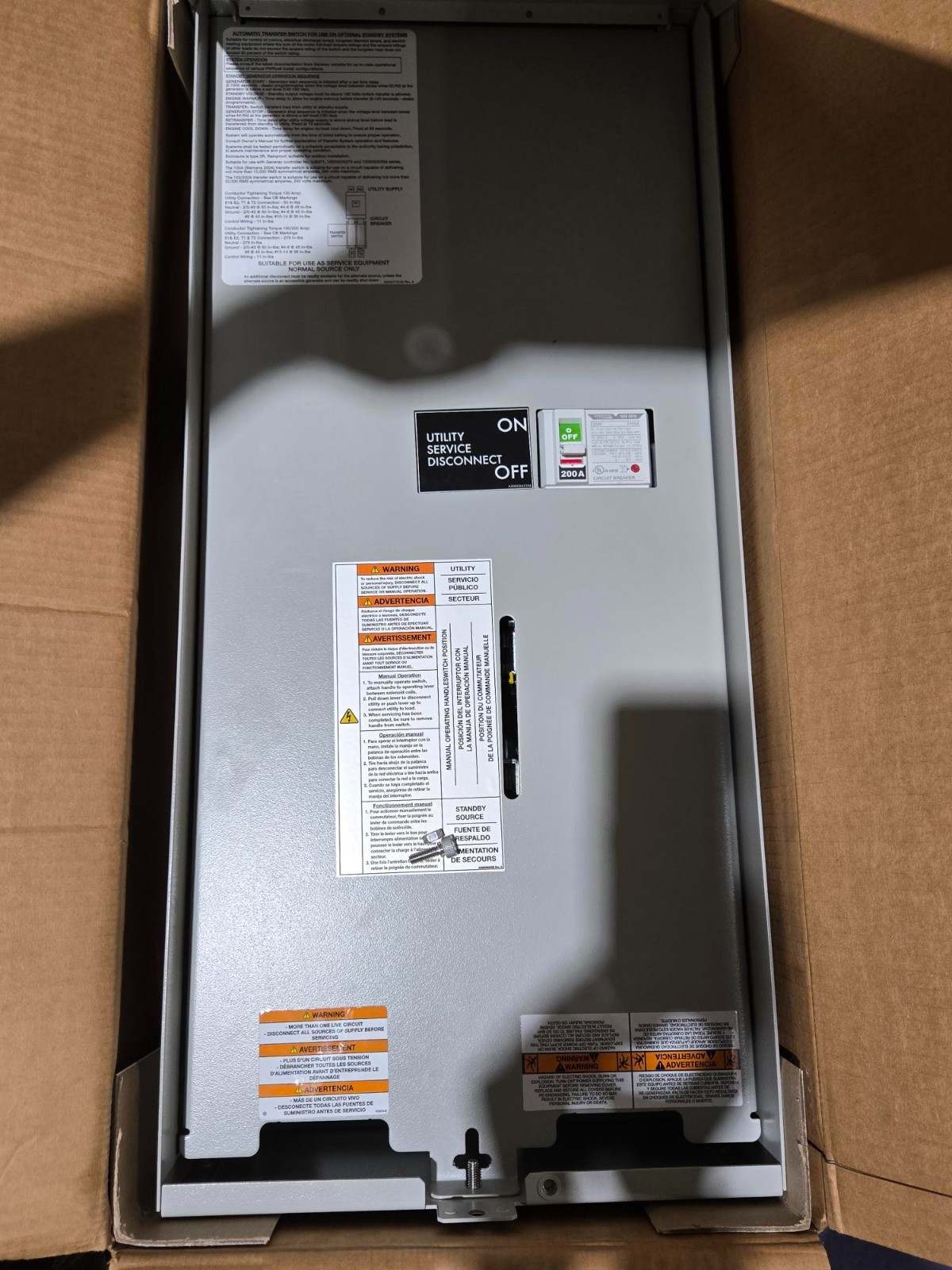 Generac PWRCell SE Rated Automatic Transfer Switch 200 Amp | CXSW200A3