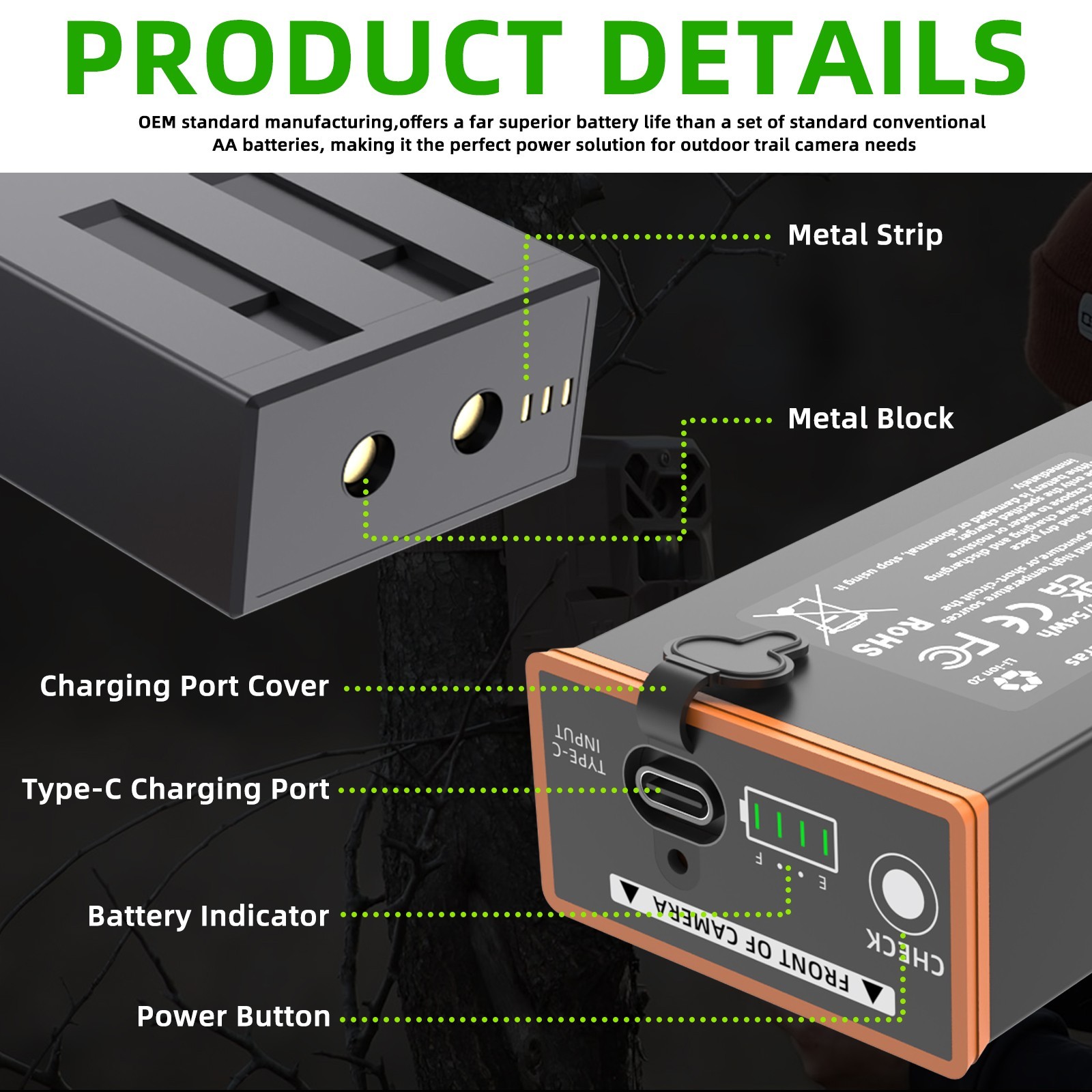 4 Packs Moultrie Power Mag MMA-EM8 5000Ah Battery For Edge Cellular Trai Camera