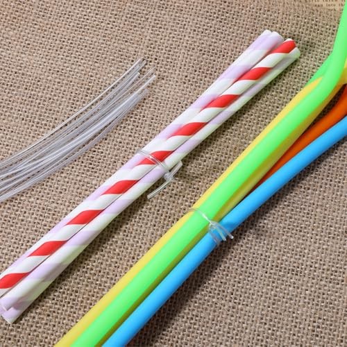 100-Piece 4-Inch Clear Metal Twist Ties for Cable and Cord