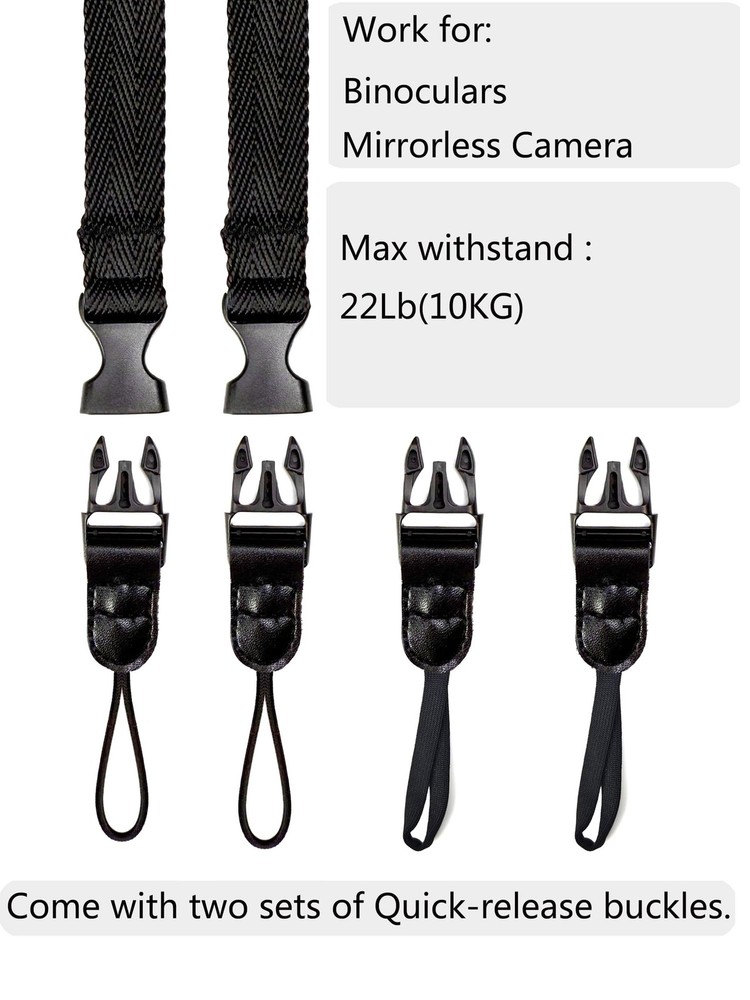 Camera Neck Strap/Thin Washable Soft Strap or 39 inch, Black