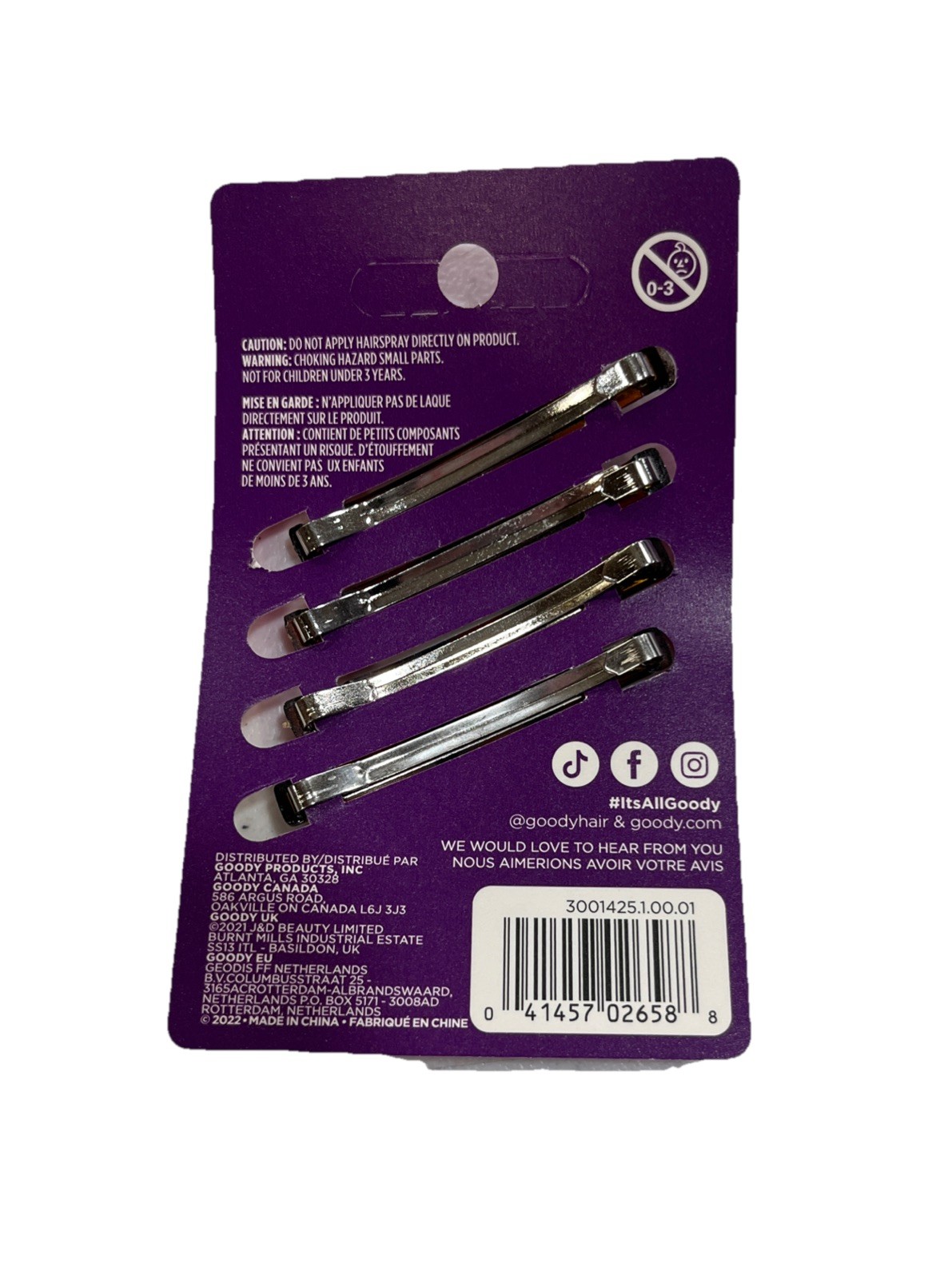 Goody Stay Tight Hair Barrettes Clips (2 Pack)