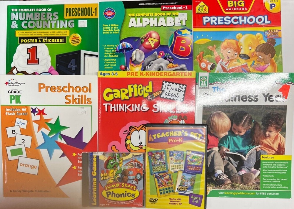 Preschool Workbook Bundle Multiple Subjects Pre-K Curriculum Homeschooling