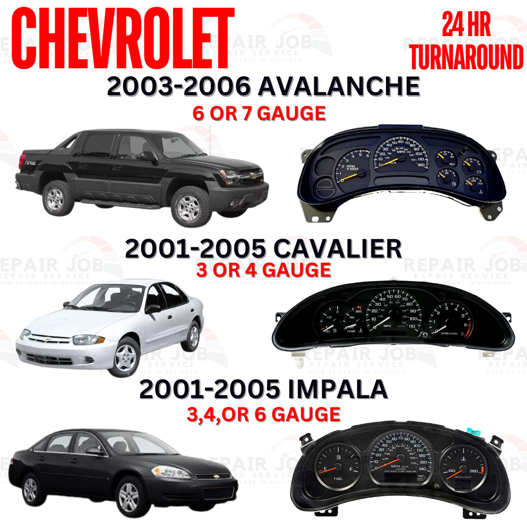 03-07 GM Chevrolet Silverado Tahoe Instrument Gauge Cluster FULL REPAIR SERVICE