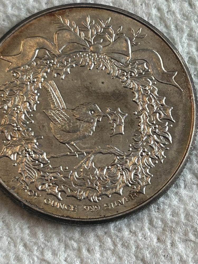 1985 1 Oz Christmas Silver Round