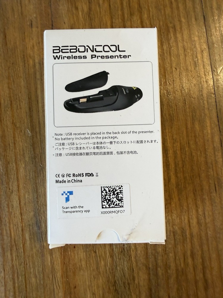 Beboncool Wireless Presenter Black Laser Pointer Clicker
