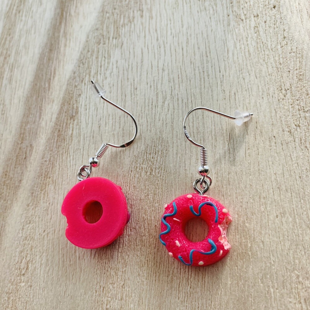 Handmade donut earrings 925 silver