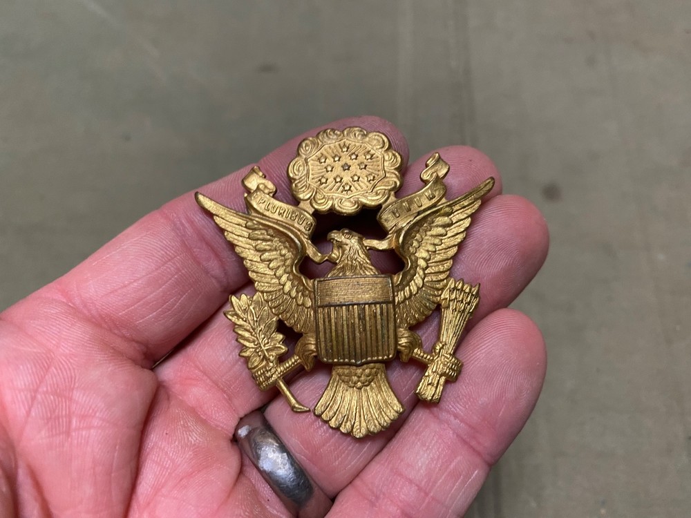 ORIGINAL WWII US ARMY OFFICER M1938 CRUSHER FIELD CAP EAGLE INSIGNIA