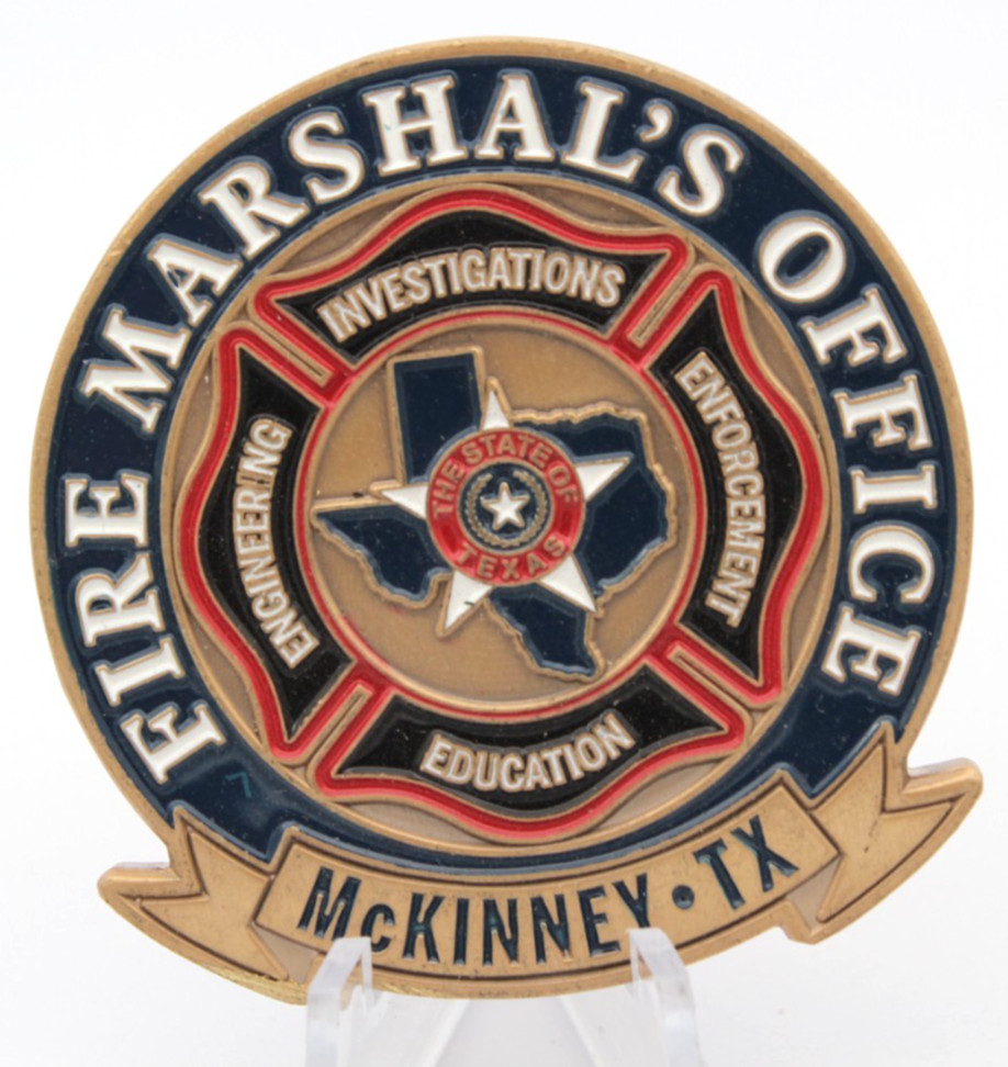 McKinney TX Fire Marshal Office MFD Fire Dept Challenge Coin