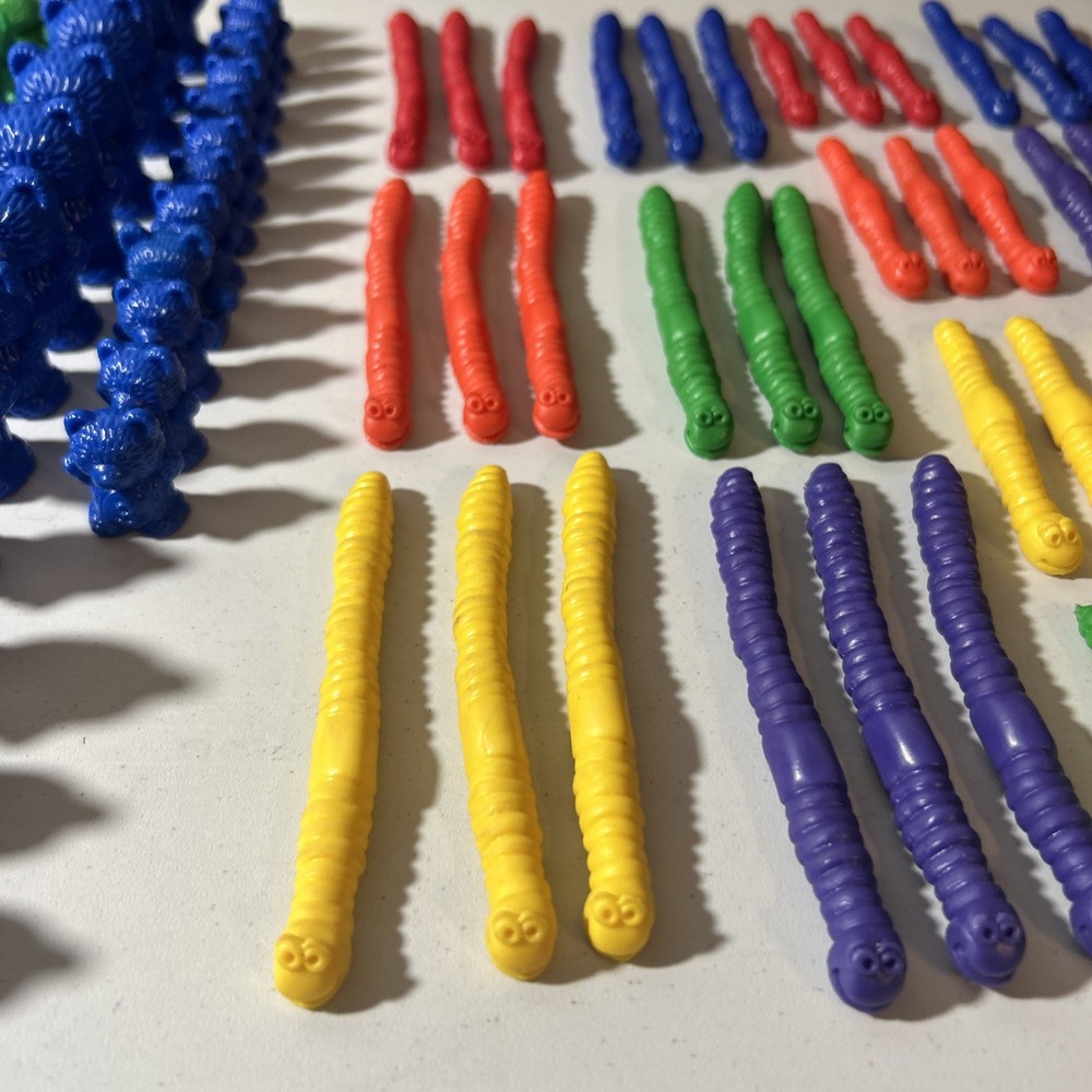 Excellerations Counting Bears Worms STEM Math Manipulatives 172 Pc+ Pattern Card
