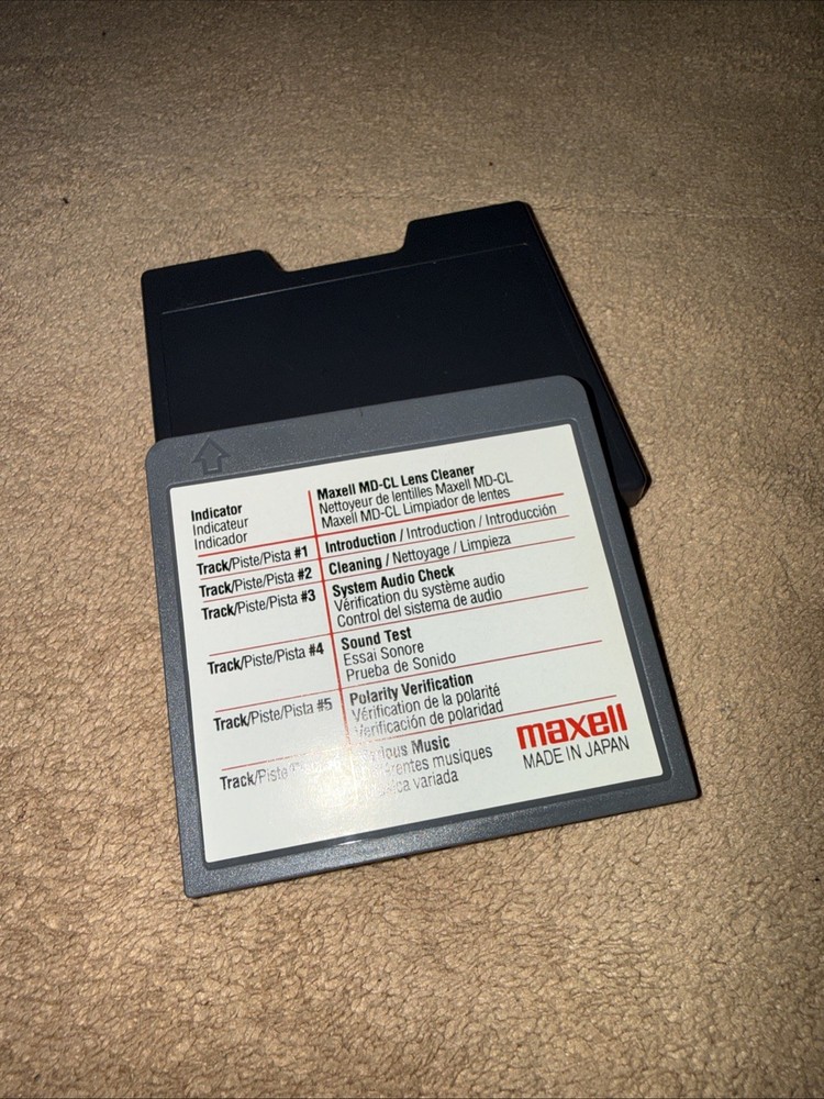 Maxell MiniDisc MD - CL Lens Cleaner For All MiniDisc Systems Multi Brush System