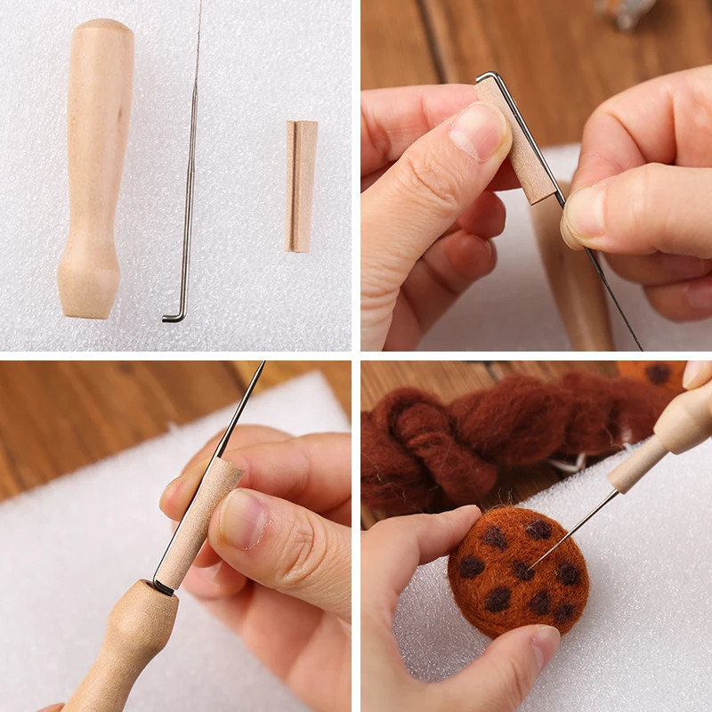 Needle Felting Kit Wool Pocked Triangular DIY Yarn 70PCS Needlework Tools Kits