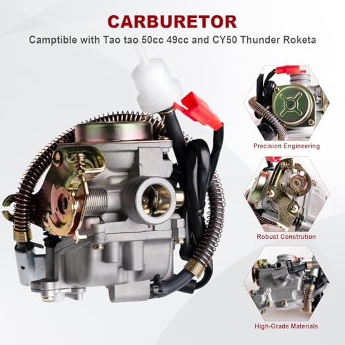 GY6 50cc Carburetor for Tao tao 50cc 49cc ATM50 Carburetor with accessories