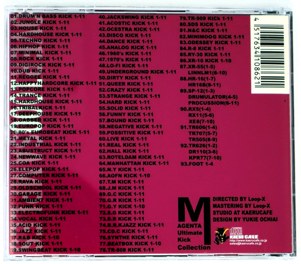 Kaeru Cafe Ultimate Kick Collection Sample Library/Sound Library/Sampling CD