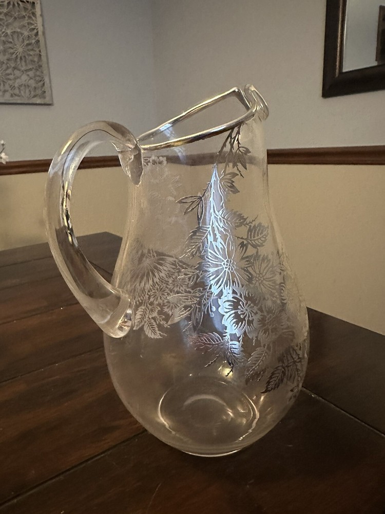 Vintage Silver City Sterling Silver Overlay Jug Pitcher MCM