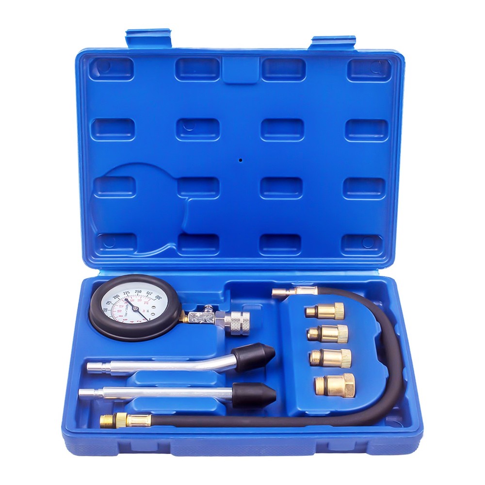 Spark Plug Cylinder Compression Tester Test Kit Measuring Tool w/ O-ring