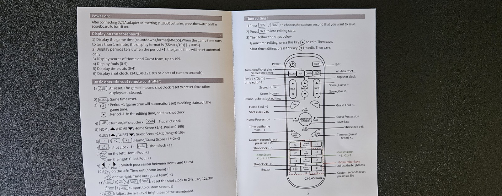GANXIN A30N 15-DIGITAL SCOREBOARD WITH LED LIGHT NEW IN BOX