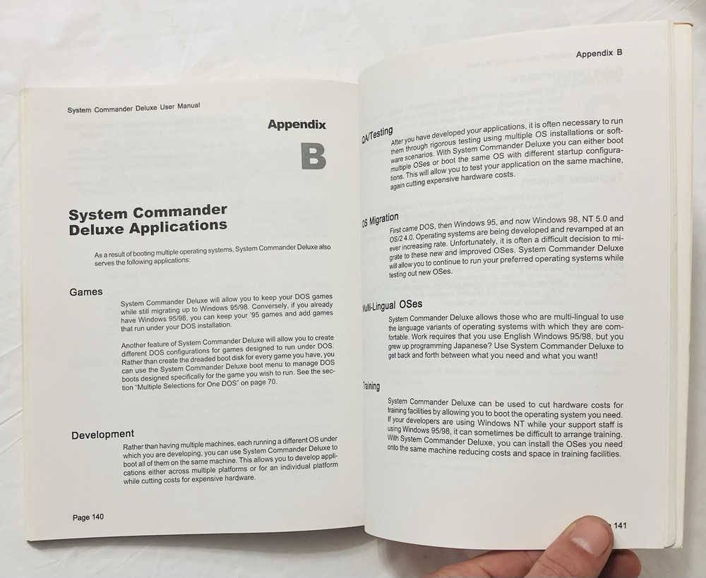 System Commander Deluxe User Manual VCOM Partitioning Guide Windows Linux (1998)
