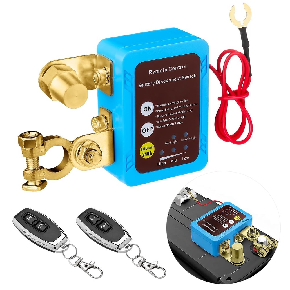 12V/24V 240A Smart Voltage Kill Switch, Remote Battery Disconnect Automatic P...