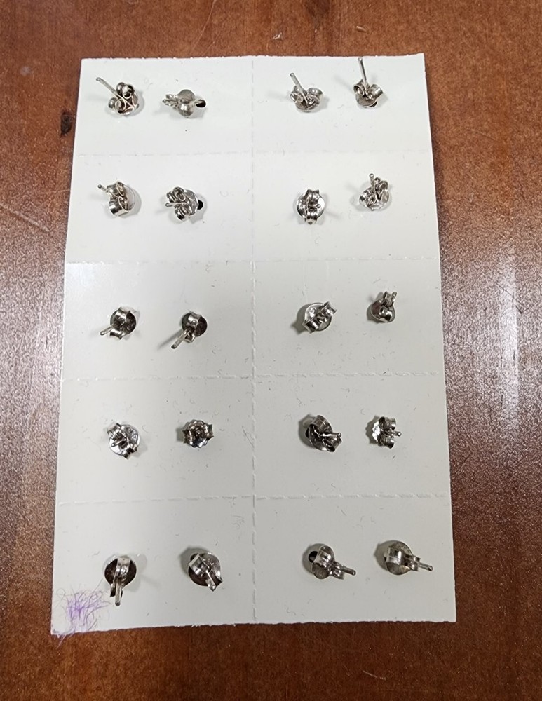 One Pair Sterling Silver Pearl Stud Earrings