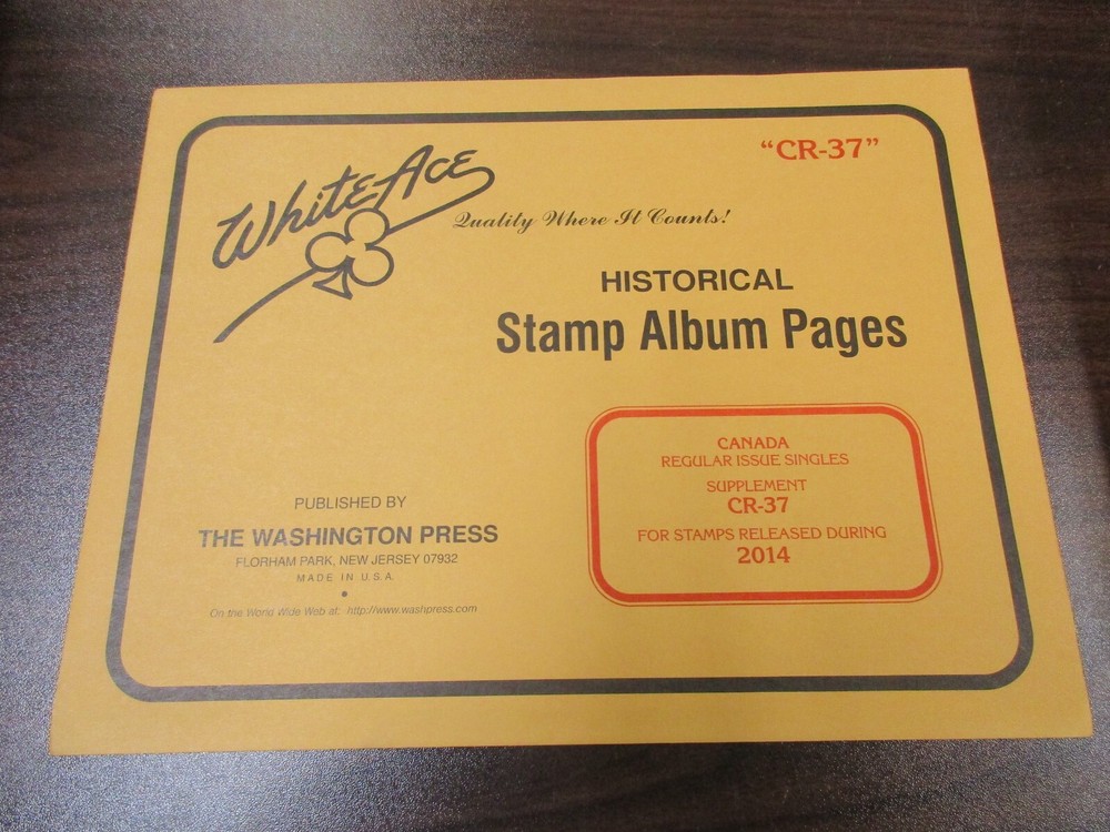 "WHITE-ACE" STAMP PAGES CANADA REGULAR ISSUE SINGLES #CR-37,2014W/FREE SHP.