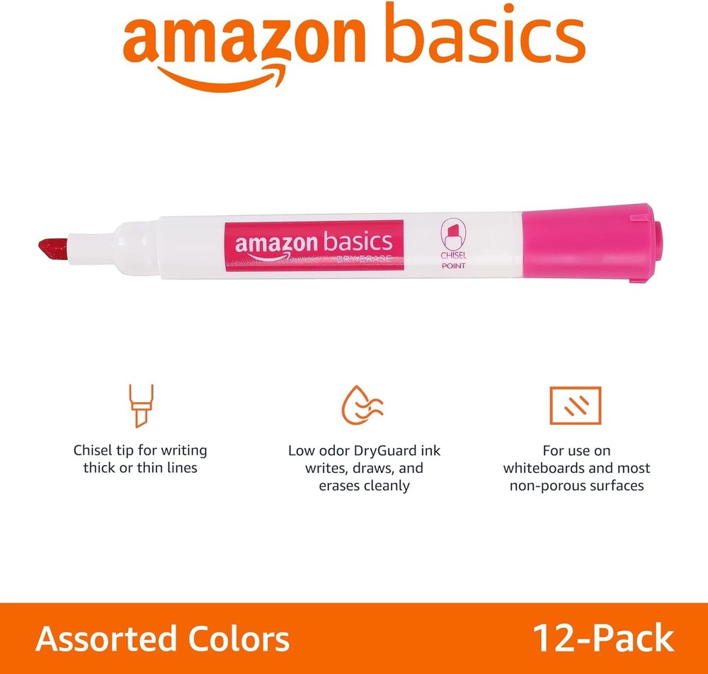 Amazon Basics Dry Erase Markers 12 Pack Low Odor