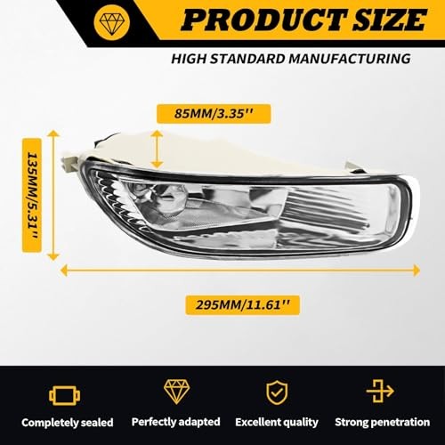 Front Bumper Fog Lights Pair Compatible with Corolla 2003 2004 Left & Right