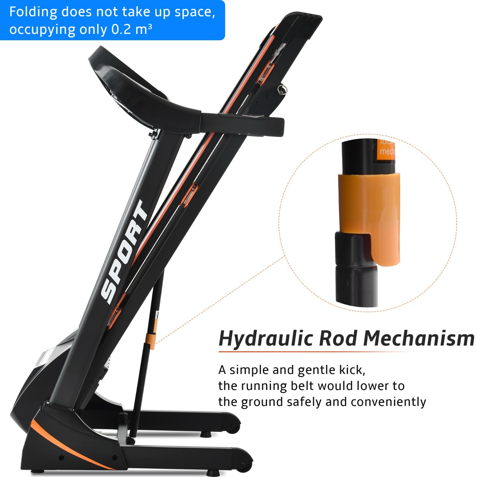 3.25HP Folding Treadmill with Incline Running Machine Adjustable Speed for Home