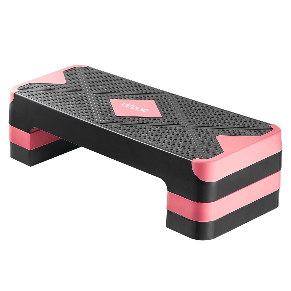 Non-Slip Fitness Step Deck 28-inch Wide Base with Stackable Risers Kit