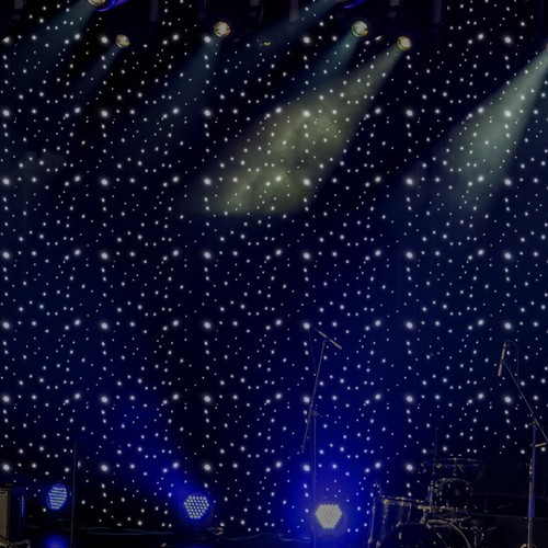 LED Background Wall Mounted Stage Star Sky Backdrop Stage Curtain w/ Controller