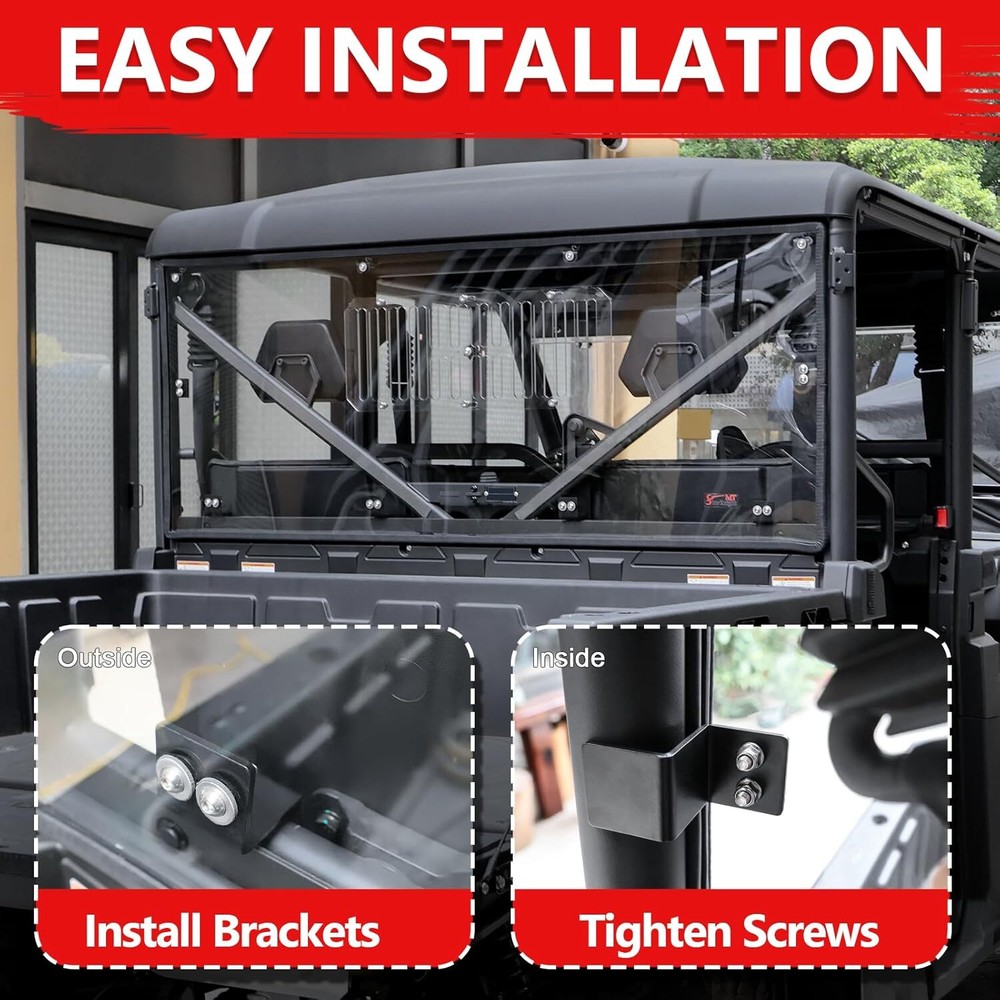 For 2019-2025 UFORCE 1000 1000XL Vented PC Back Window Windshield Panel US