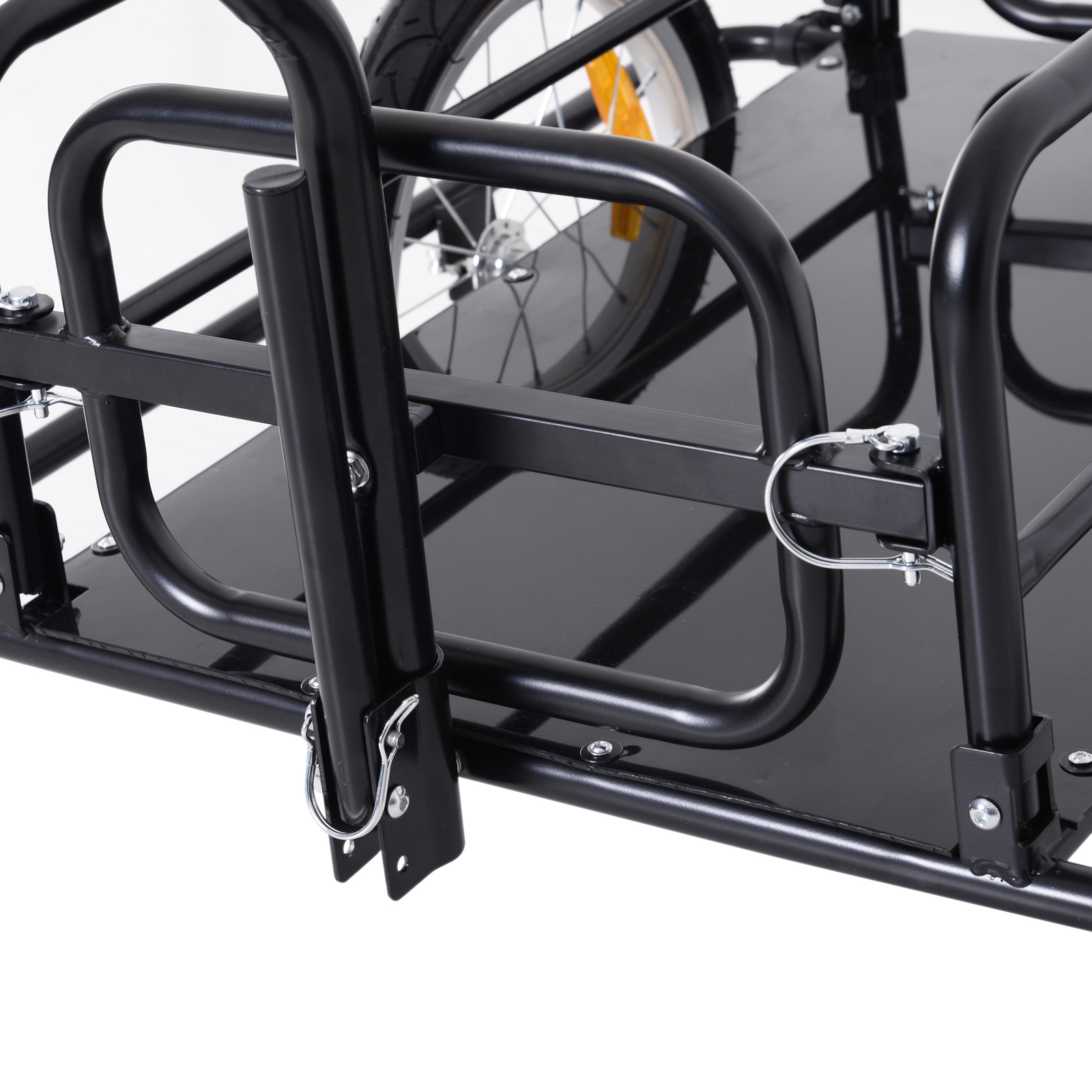 Folding Bicycle Cargo Storage Cart and Luggage Trailer with Hitch - Black