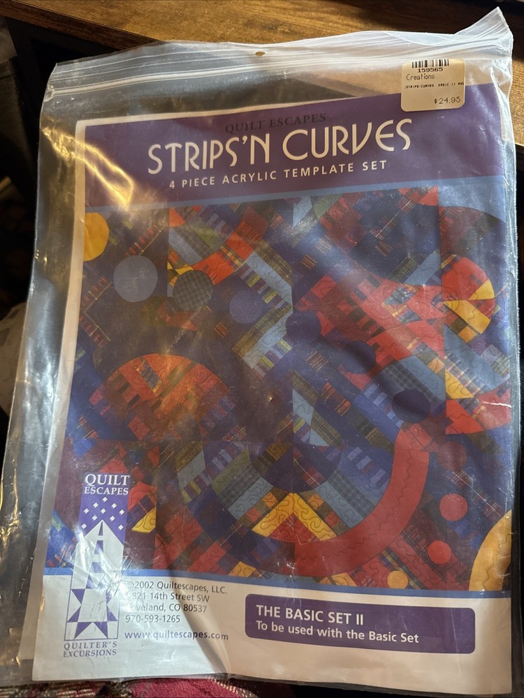 Quilt Escapes Strips N Curves 4 Acrylic Template Set Basic set II