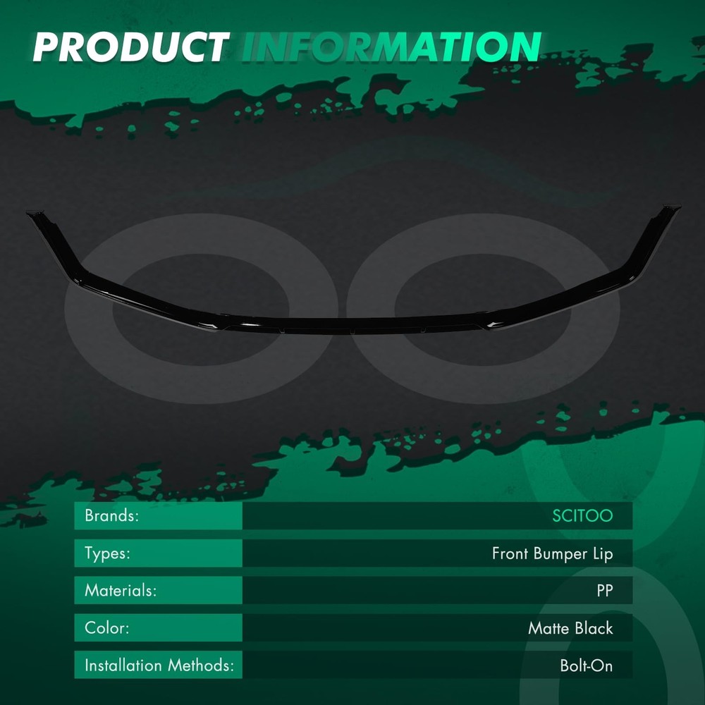3件装前保险杠唇兼容本田思域掀背车和Si型号