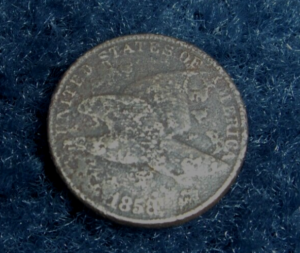 RARE 1858 SMALL LETTERS FLYING EAGLE SMALL CENT COIN-NICE!