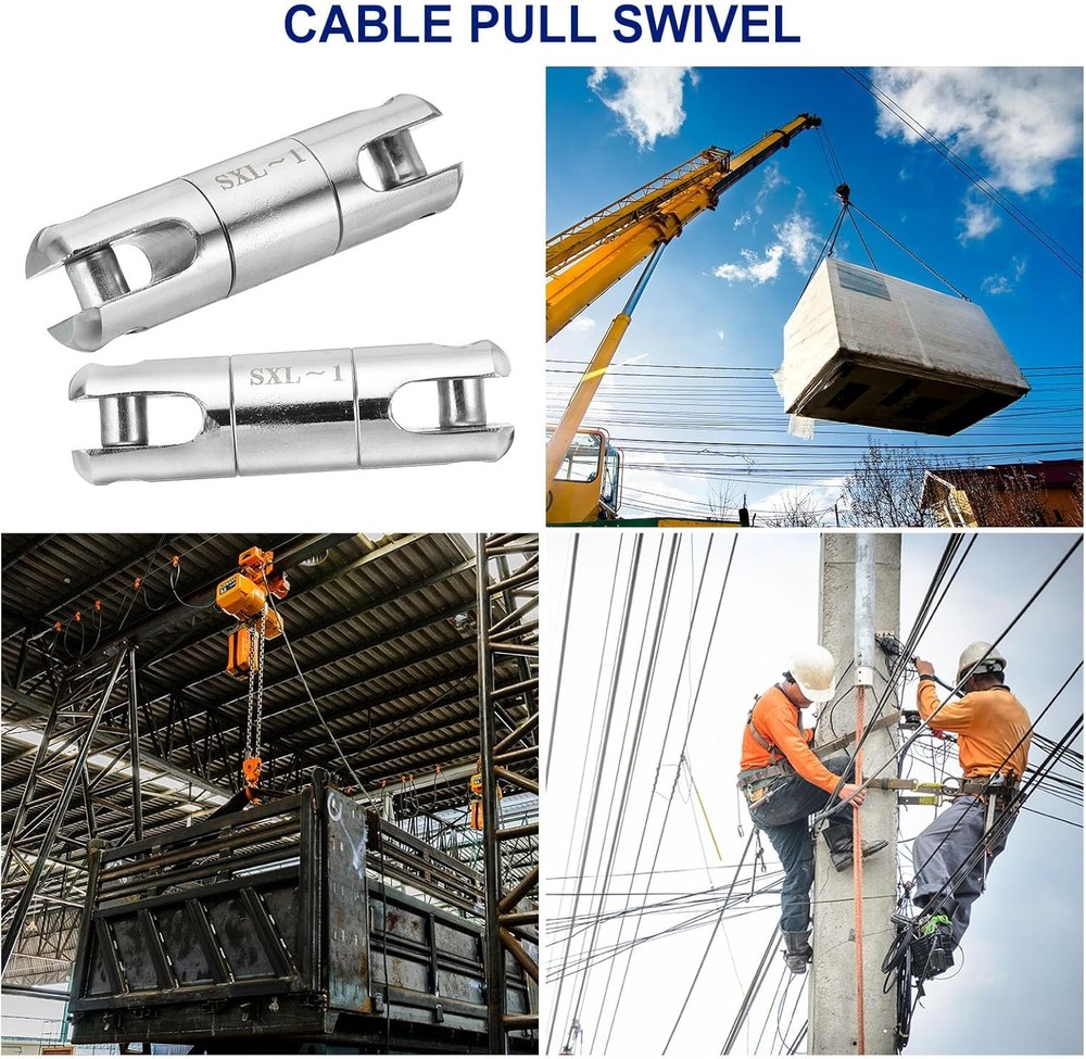 PATIKIL 1 Ton Cable Pulling Swivel, Alloy Wire Puller Cable Pulling Grip Swivel
