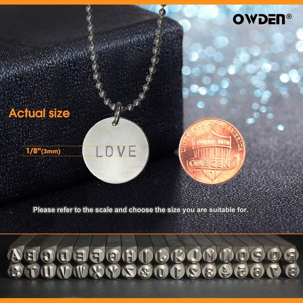 Professional 36Pcs. Steel Metal Stamping Tool Set,1/8” 3mm,Steel Number and L.