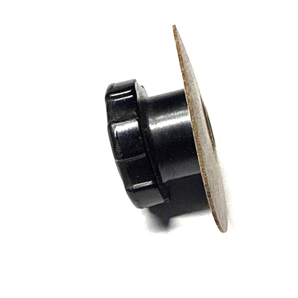one black knob w/dial OD =45 mm for 6 mm shaft w/ double locking screws