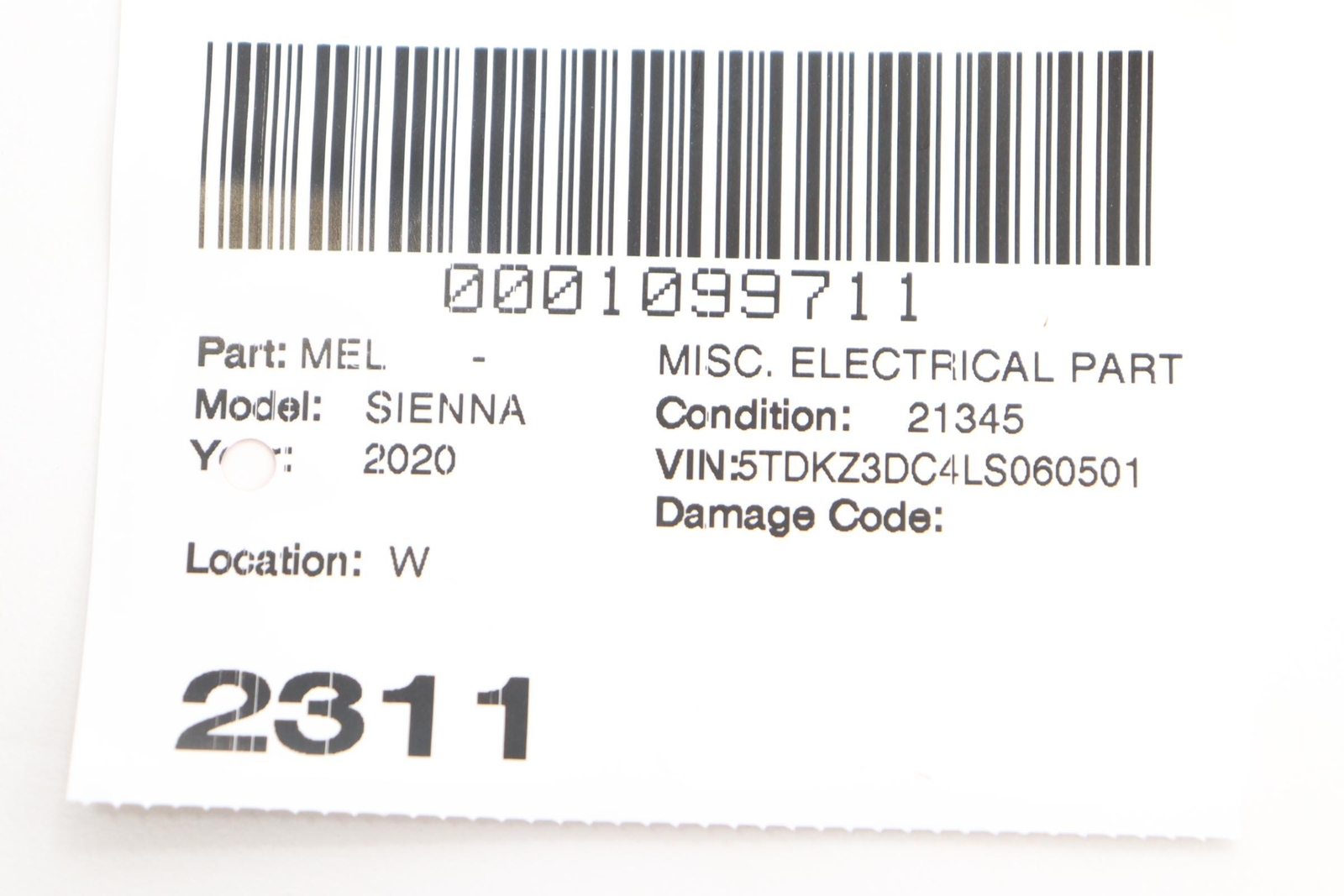 2015 - 2020 TOYOTA SIENNA CENTER CONSOLE USB CHARGER DUAL PORT OEM 8553206010