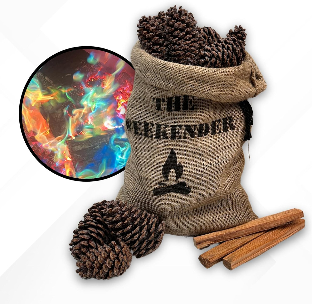Magic Cones Weekend Bundle: 2 Pine Cones & Fatwood Firestarter Sticks