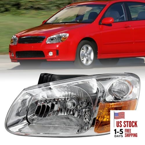 Headlight Assembly Compatible with 2007 2008 2009 Kia Spectra Driver Left Side