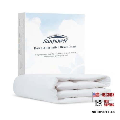 Down Alternative Size Lightweight 100% Cotton Shell Bedding King White / Thin