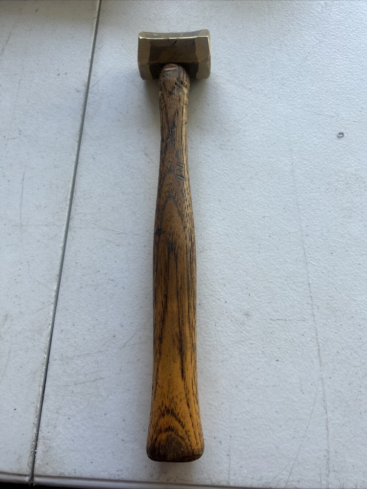 Vintage HEXAGON Face Brass Hammer SIGNED J HAV L