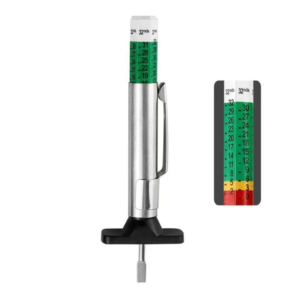2PCS Car Tire Tread Depth Gauge Kit, Tire Thread Depth Meter Tool Color Coded