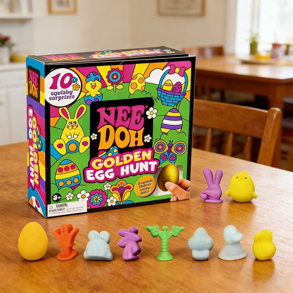 NeeDoh Easter Golden Egg Hunt Mystery (10 Squishy Surprises!) Toy Gift