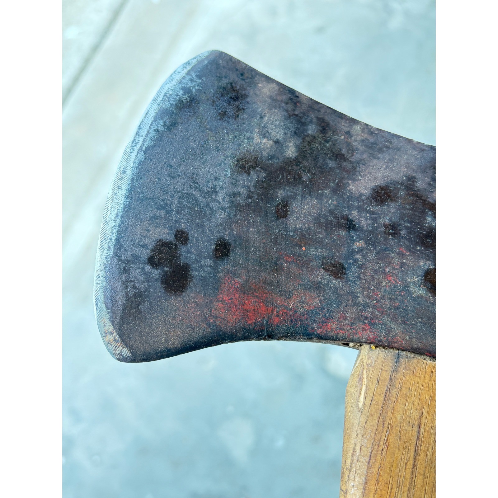Vintage Double Bit Axe Head on Handle 1940s-60s Logging Tool Needs Re-Wedge