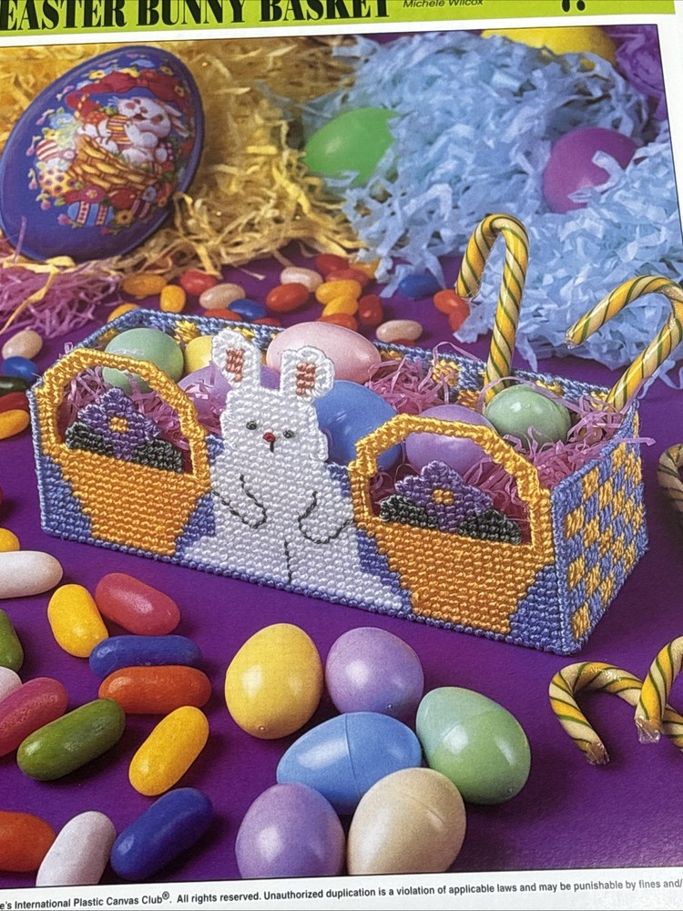 Easter Bunny Basket Annie's Attic Plastic Canvas Pattern Page