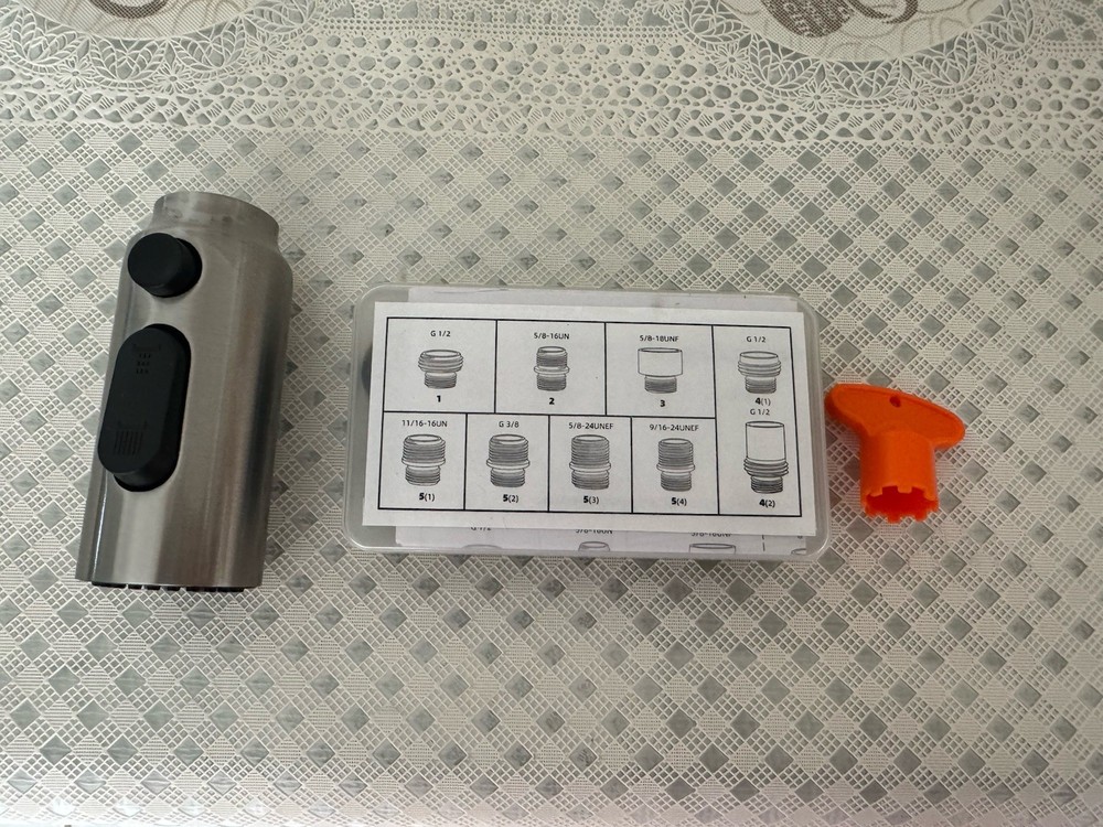 (LUH) Metal Kitchen Faucet Spray Head 3-Function Pull Down Brushed Nickel