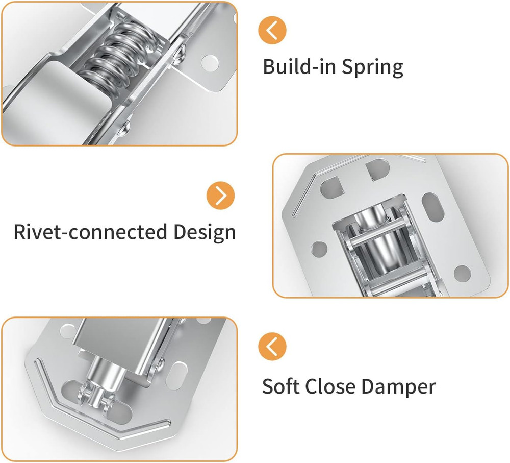 50 Pack Soft Close 90° Spring Hinges for Noiseless Kitchen Cabinets