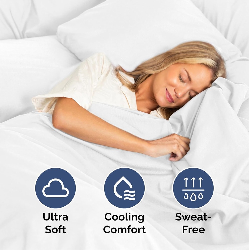 Queen Size 4 Piece Sheet Set - Extra Soft, Breathable & Cooling Sheets