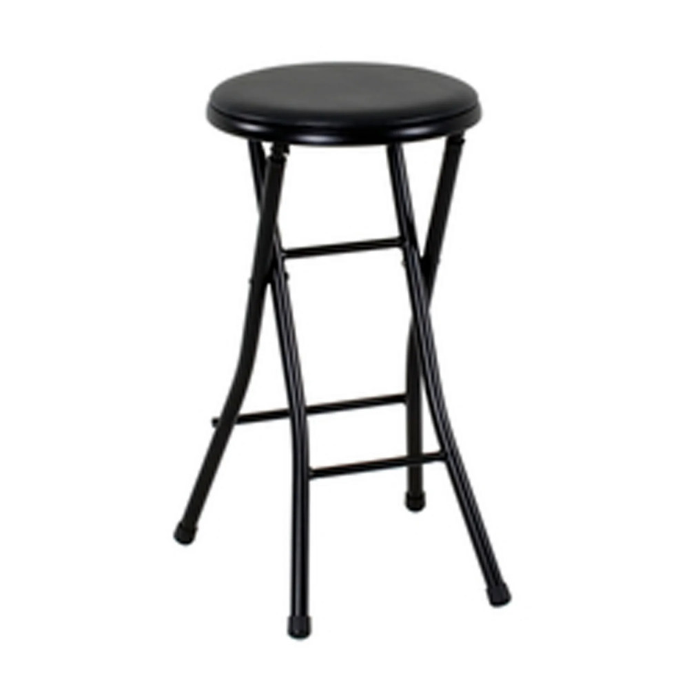 2 Pack Folding Metal Stool, Black, Multi-purpose Seating, Durable and Sturdy